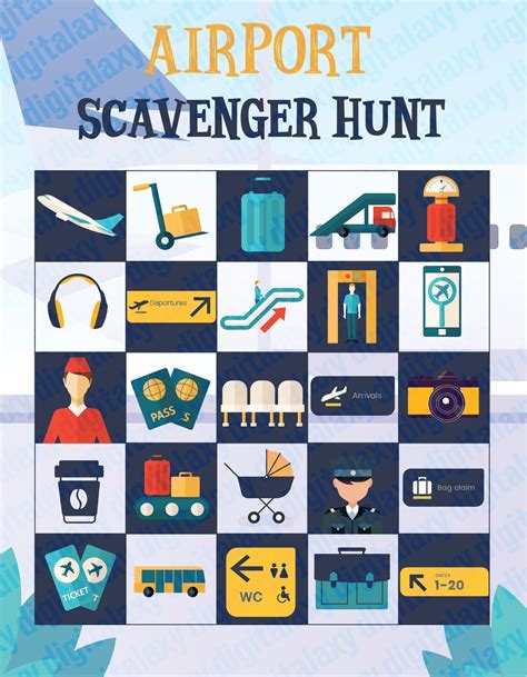 Printable Airport Scavenger Hunt Kids Airplane Activity Etsy