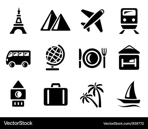 Travel Icons Royalty Free Vector Image Vectorstock