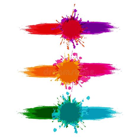 Colorful Paint Splatterspaint Splashes Setvector Illustration Stock