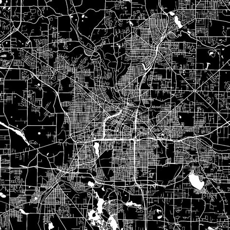Akron Ohio Downtown Map Dark Hebstreits Sketches Akron Map Map