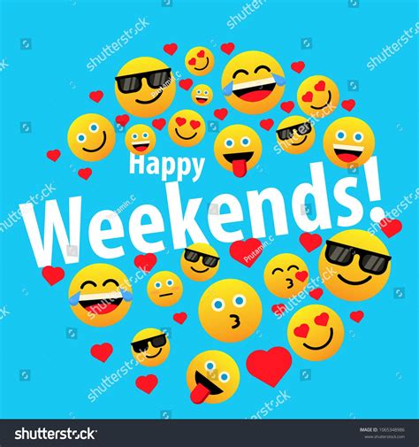Happy Weekends Label Or Sign For Greeting Card Or Poster By Prutaminc