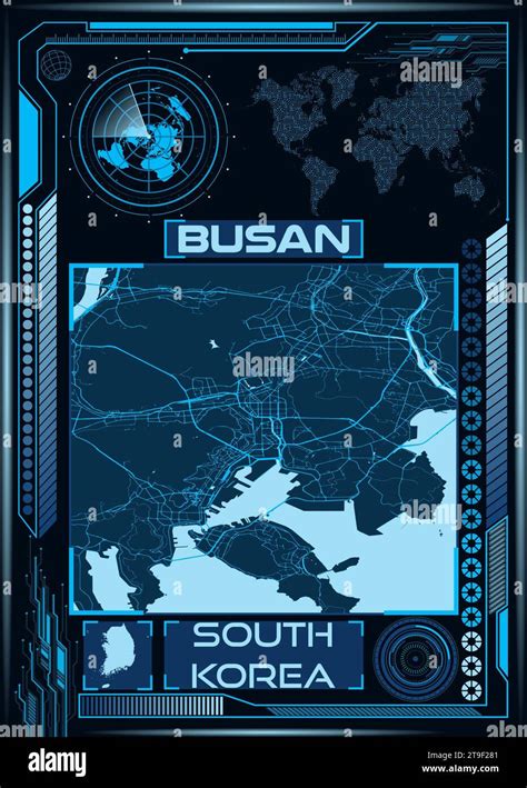 An Illustration Of An Aerial Map Of Busan South Korea Stock Photo Alamy