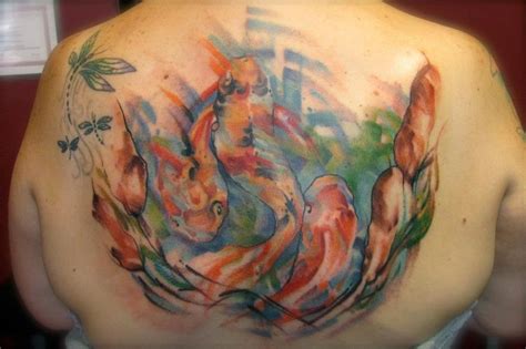 Watercolor Koi Fish Back Tattoo Watercolor Tattoos