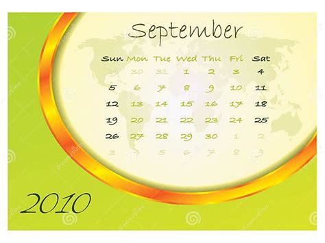 Calendar September 2010 Stock Vector Illustration Of Date 13002460