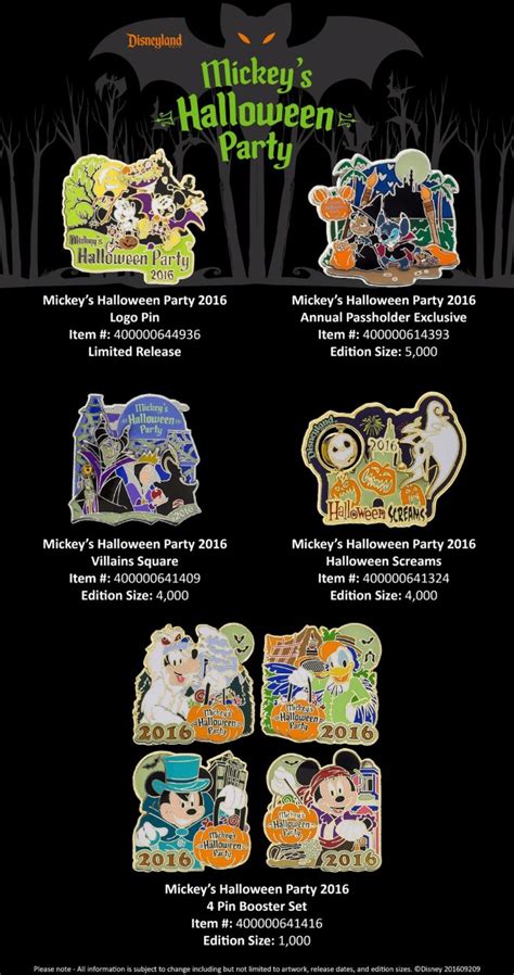 Disneylands Mickeys Halloween Party Pins Announced