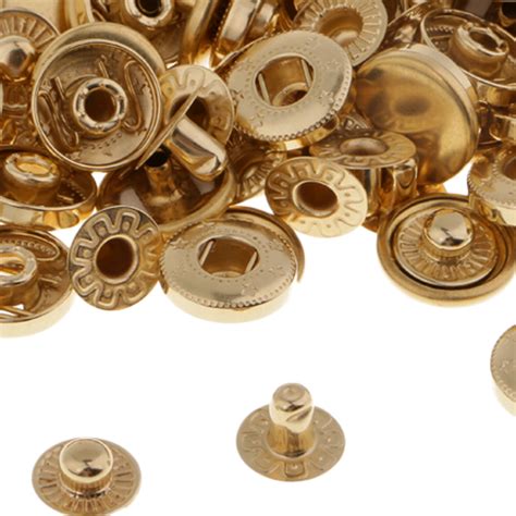 30 Sets 10mm Copper Metal Snap Buttons Rivets Buttons For Jeans Bags