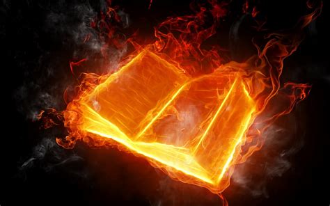 Open Book On Fire