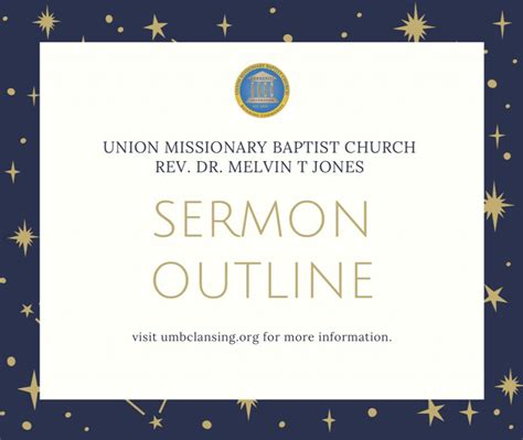 Sermon Outline for November 1 - Union Missionary Baptist Church