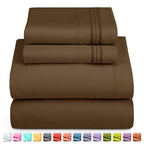 Queen Size Bed Sheets Set by Nestl - Deep Pocket 4 Piece Bed Sheet Set - 1800 Hotel Luxury Soft ...
