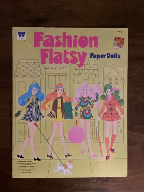 Rare Vintage Fashion Flatsy Paper Doll Book Whitman 1971 Paper Dolls