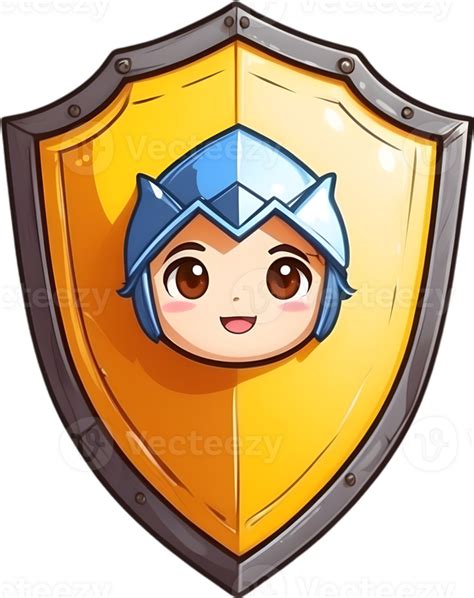 Ai Generated Cute A Shield Cartoon Style 35088624 Png