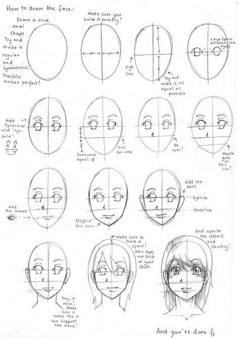 How To Draw A Anime Face Step By Step For Beginners Anime Anatomy 10530
