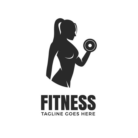 Fitness Woman Logo Design Isolated On White Background 12607011 Vector