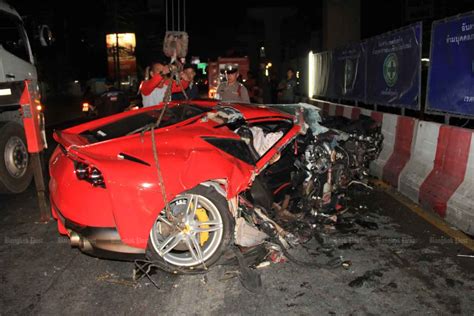 Ferrari Wrecked In Crash Bangkok Post Learning Learn English From News