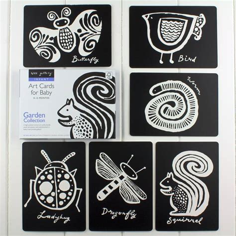 Black And White Baby Flash Cards Garden Animals By Nest