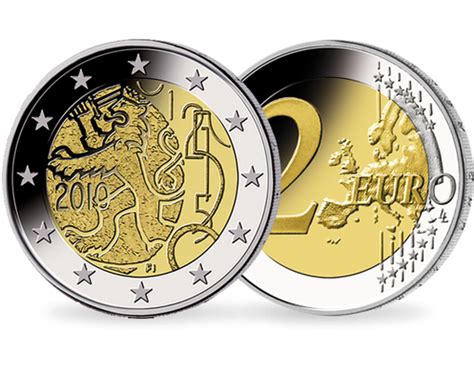 2 Euros 150 Ans De La Monnaie Finlandaise Finlande 2010 Société
