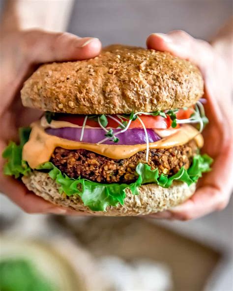 Ultimate Healthy Vegan Black Bean Burger With Special Burger Sauce
