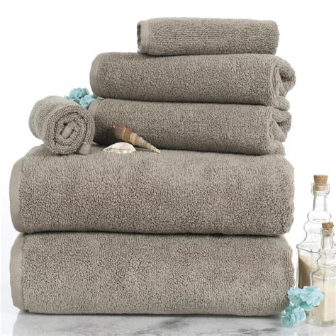Hastings Home Taupe Cotton Bath Towel Set Hastings Home Bath Towels