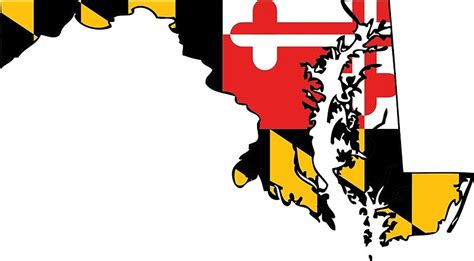 Maryland Flag Silhouette Print By Mirmaids Redbubble