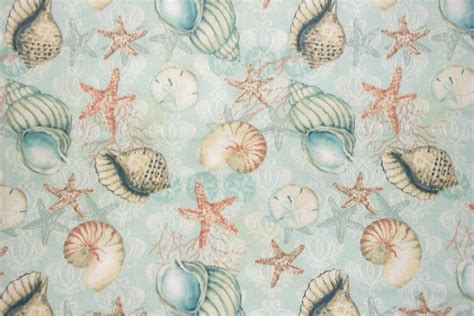 Susan Winget Fabric Seashell Fabric By The Yard Coastal Shells