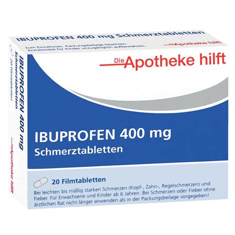 Ibuprofen 400 Mg Die Apotheke Hilft Filmtabletten 20 St Gesundde
