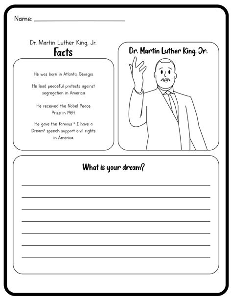 Martin Luther King Jr Worksheets For Kindergarten Printable