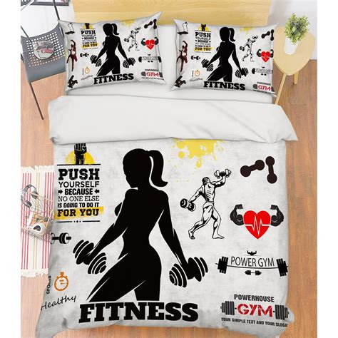 Double 3d Weightlifting 14124 Bed Pillowcases Quilt On Onbuy