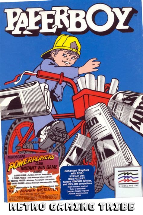 Paperboy Retro Game Box Art By Atari And Mindscape Games For The Ibm Pc