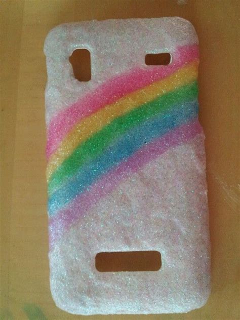 I Made My Cell Phone Case With Mod Podge And Glitter Made The Rainbow