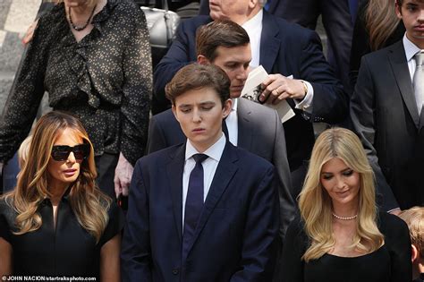 Barron Trump 16 Makes A Rare Public Appearance At Ivana Trump S Funeral Daily Mail Online