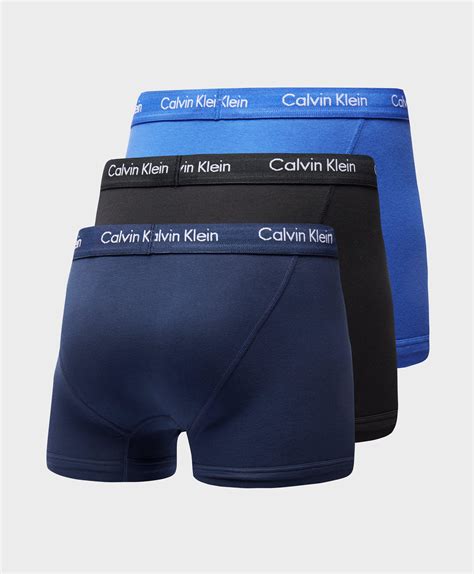 Calvin Klein Cotton 3 Pack Boxer Shorts In Blue For Men Lyst