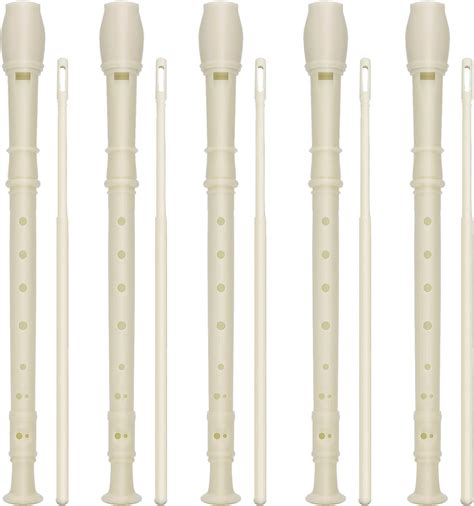 aiex 5pcs 8 hole soprano descant recorder with cleaning rod plastic recorder musical instrument