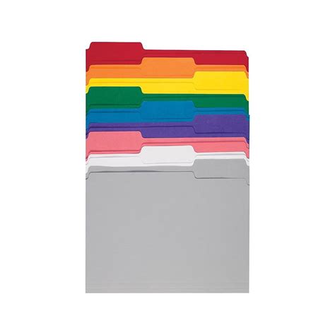 Staples Colored Top Tab File Folders 3 Tab 9 Color Assortment Letter