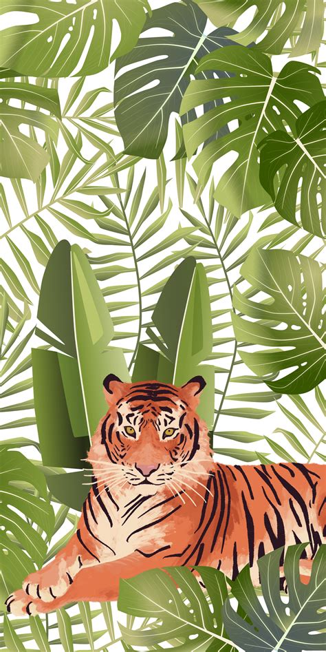 #Tropical #Jungle #Tiger. #Casetify #iPhone #Art #Design #Illustration #Animals | Tiger ...
