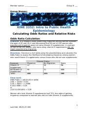 Calculating Odds Ratios And Relative Risks In Public Health A Course