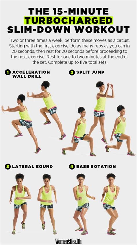 The 15 Minute Turbocharged Slim Down Workout Health Magazine Workout