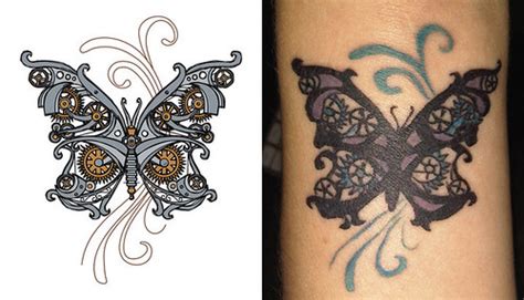 Steampunk Butterfly Tattoo Check Out Jacquelines Sweet Ne Flickr