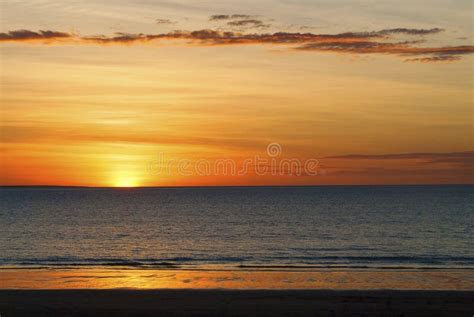 Sunset Over The Ocean Stock Photo Image Of Waterway 43256028