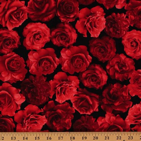 Red Rose Print Fabric