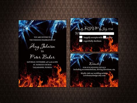Fire And Ice Party Birthday Invitation Set Fire And Ice Etsy Hong Kong