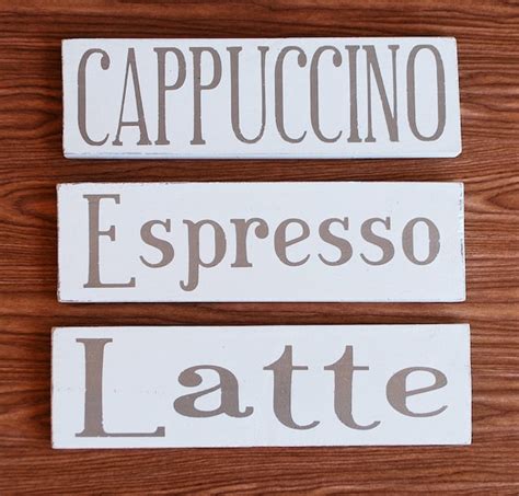 Cappuccino Espresso Latte 3 Coffee Signs By Snappydesign