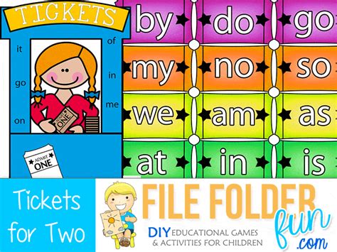 Two Letter Words Reading Game File Folder Fun