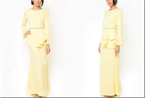 Free shipping for purchases rm200 and above. Paling Baru Baju Kurung Moden Soft Yellow - Kelly Lilmer