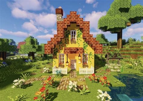 Minecraft Aesthetic Cute Cottage House Starter Easy House Minecraft Youtuber Minecraft T