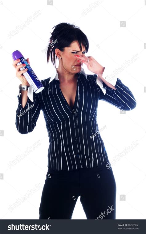 Business Woman Spraying Can Air Freshener库存照片18209962 Shutterstock