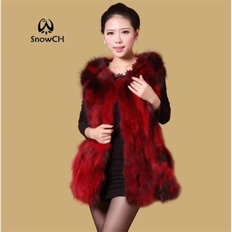 New Genuine Raccoon Fur Vest Women Long Natural Fur Vest Winter Thick Long Fox Fur Vest