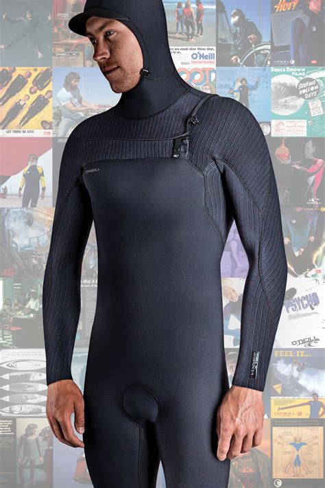 hyperfreak 4 3 mm chest zip w hood full wetsuit black black o neill