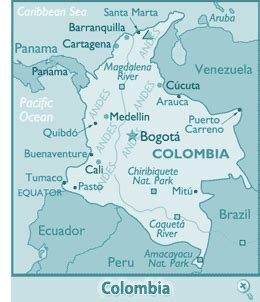 Colombia map and satellite image. Cúcuta Colombia. Rotary Youth Exchange 2012-2013