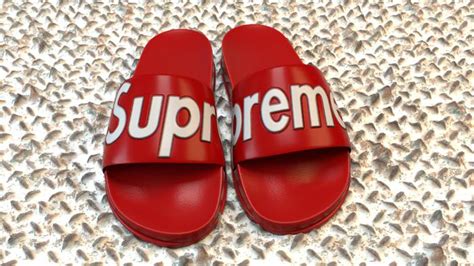 Second Life Marketplace Sandals Sliders Shoes Supreme Red