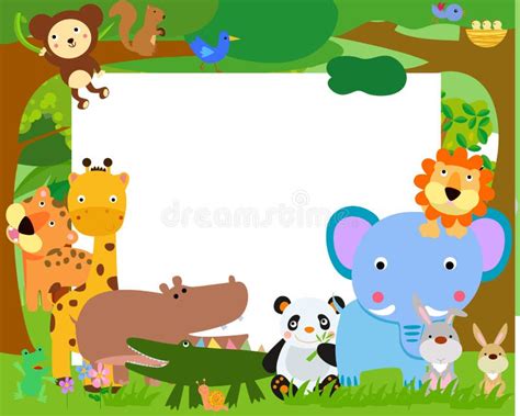 Fun Jungle Animals And Banner Stock Vector Image 58728849